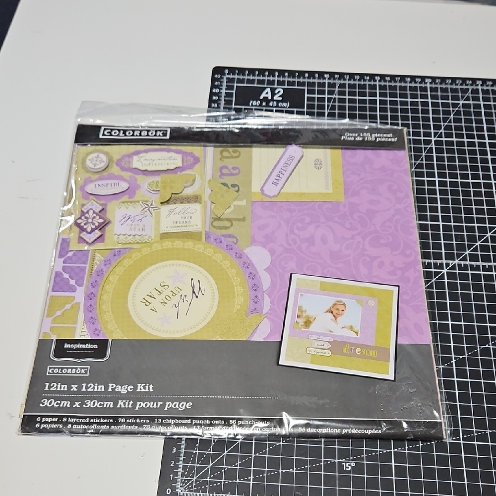 Purple and Green Scrapbook Page Kit